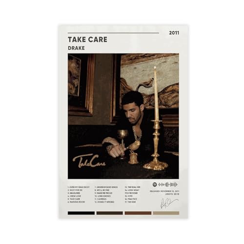 Yeepi Drake Poster "Take Care" Poster, Albumcover, 2 Leinwandposter, Wandkunst, Dekordruck, Bild Gemälde für Wohnzimmer, Schlafzimmer, Dekoration, ungerahmt, 40 x 60 cm von Yeepi