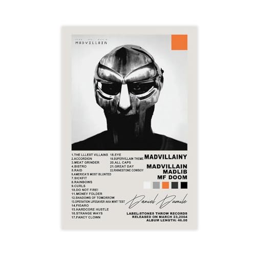 Yeepi MF Doom Madvillainy Album-Poster, Leinwand-Poster, Schlafzimmer-Dekor, Sportlandschaft, Büro, Raumdekoration, Geschenk, ungerahmt, 40 x 60 cm von Yeepi