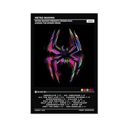 Yeepi Metro Boomin 2023 Am I Dreaming Spider Album-Poster, Leinwandposter, Wandkunst, Dekordruck, Bild, Gemälde für Wohnzimmer, Schlafzimmer, Dekoration, ungerahmt, 30 x 45 cm von Yeepi