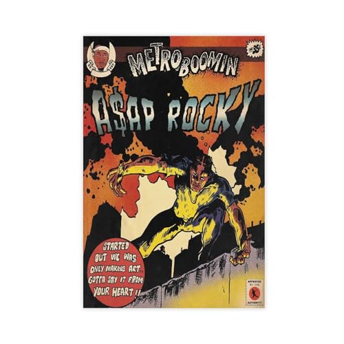 Yeepi Metro Boomin Heroes & Villains (ASAP Rocky) Comic-Poster, Leinwand-Poster, Wandkunst, Dekordruck, Bild, Gemälde für Wohnzimmer, Schlafzimmer, Dekoration, ungerahmt, 20 x 30 cm von Yeepi