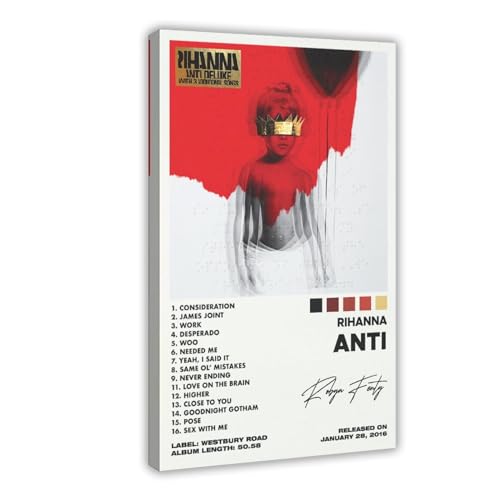 Yeepi Rihanna-Poster, Anti-Cover-Poster, Leinwand-Poster, Schlafzimmer-Dekor, Sportlandschaft, Büro, Raumdekoration, Geschenk, Rahmen-Stil, 20 x 30 cm Yeepi Rihanna-Poster, Anti-Cover-Poster, Leinwand-Poster, Schlafzimmer-Dekor, Sportlandschaft, Büro, Raumdekoration, Geschenk, Rahmen-Stil, 20 x 30 cm von Yeepi