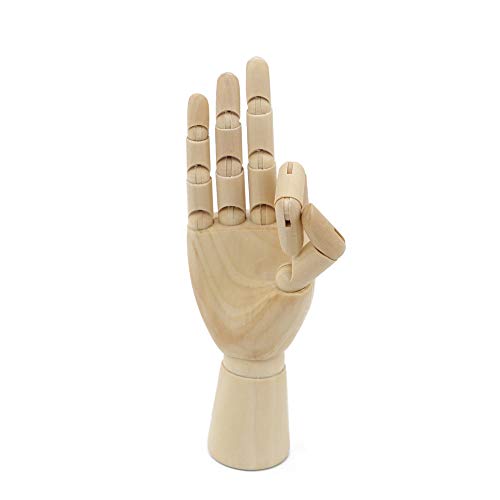Wooden Hand Modelle, Yefun Rechte/Links Hand Body Künstler Modell Articulated Mannequin aus Holz für Kunst Zeichnen (Right, 7 Inch) von Yefun