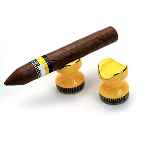 Yeglg 2 Stück Keramik-Zigarrenhalter, Taschen-Aschenbecher, Rock-Tabak-Ständer, tragbare Keramik-Zigarrenhalter-Ständer, Raucherablage, Reise-Zigaretten-Aschenbecher von Yeglg