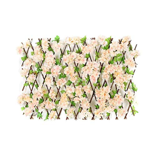 Yeglg Künstliche Blumen und Blätter, Hecke, Sichtschutz den Garten, ausziehbarer Sichtschutz, ausziehbarer Zaun aus Holz Balkon, Wand, Zuhause, Zaun, Dekoration von Yeglg