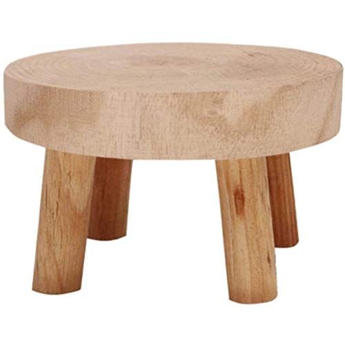 Yeglg Pflanzenständer, Mini-Hocker aus Holz, Blumentopfständer, Massivholz, Gartenerhöhung, Präsentationsständer, runder Pflanzgefäß, Blumentopfhalter für den Innen- und Außenbereich von Yeglg