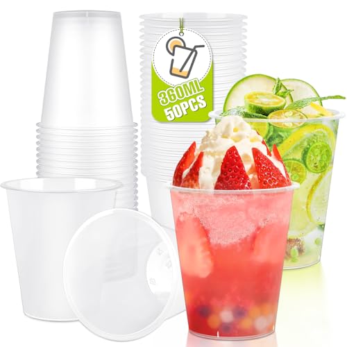 360 ml Slushie Becher 50 Stück Trinkgläser Partybecher Cola Gläser 0,36L Bruchsichere Biergläser Slush Ice Eisbecher Weingläser Weizenbierglas Candybar Slusheis Becher Eierlikör Cocktailgläser Fasnet von Yegookay