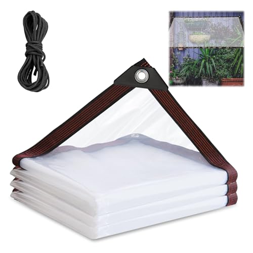 Durchsichtige Plane mit ösen 2x2m Regenschutz Zelt Terassenplane Outdoor Vorhang Wetterfest Transparent Pavillon Wasserdicht Balkon Schutzwand für Balkonkästen Pergola Seitenwand Gewebefolie Tarpaulin Durchsichtige Plane mit ösen 2x2m Regenschutz Zelt Terassenplane Outdoor Vorhang Wetterfest Transparent Pavillon Wasserdicht Balkon Schutzwand für Balkonkästen Pergola Seitenwand Gewebefolie Tarpaulin von Yegookay