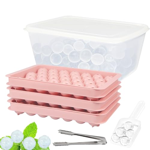 Kühlkumpel Eiswürfel Rund 3er Kühlbehälter Set 99 Eisblock Eiswürfelform Kugel Klein Eiswürfelbehälter mit Deckel und Behälter Sommer(3 Rosa Eiswürfelschalen & Eisbehälter & Schaufel & Eiszange) Kühlkumpel Eiswürfel Rund 3er Kühlbehälter Set 99 Eisblock Eiswürfelform Kugel Klein Eiswürfelbehälter mit Deckel und Behälter Sommer(3 Rosa Eiswürfelschalen & Eisbehälter & Schaufel & Eiszange) von Yegookay