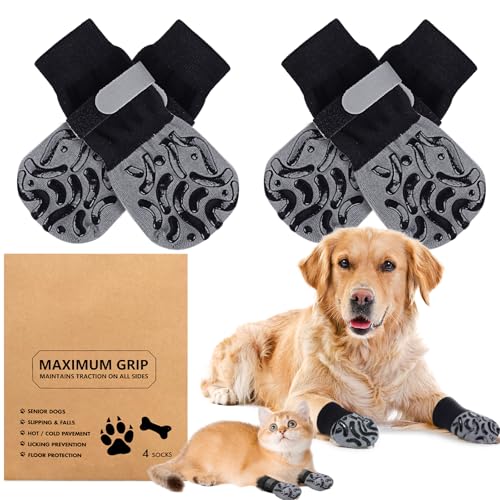 Yegookay 2 Paar Hunde Schuhe Outdoor Sommer Hund Stoppersocken Hundeschuhe Bei Verletzungen Paw Pad Hundeverband Pfote Hunde Antirutschsocken Dog Boots Socken Antirutsch Hitzeschutz Hundepfoten(M) von Yegookay