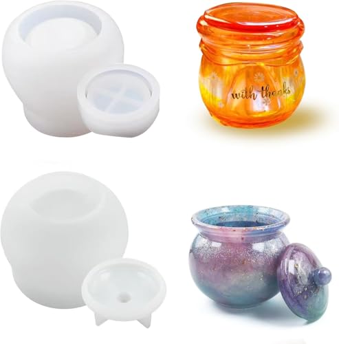 Yehanxue 2-teiliges Set mit Harzformen für Dosen, Harzformen für Bonbondosen und Puddingdosen mit Deckel, für Schmuckkästchen und Kerzenständer Yehanxue 2-teiliges Set mit Harzformen für Dosen, Harzformen für Bonbondosen und Puddingdosen mit Deckel, für Schmuckkästchen und Kerzenständer von Yehanxue