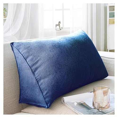 Lesekissen für Bett und Sofa, Komfortables Rückenkissen, weiches Stützkissen zum Lesen und Entspannen, mit abnehmbarem und waschbarem Bezug(Blau,70x35x20cm) von Yekuhe