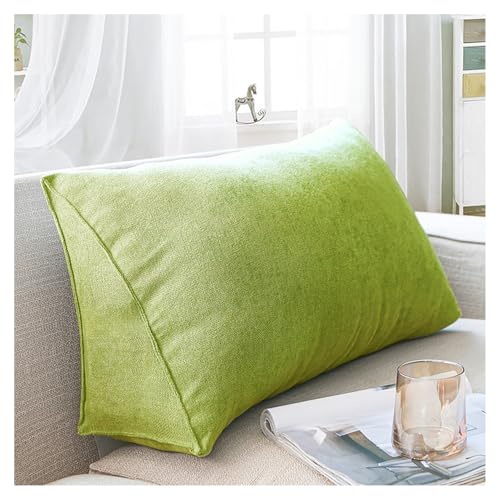 Lesekissen für Bett und Sofa, Komfortables Rückenkissen, weiches Stützkissen zum Lesen und Entspannen, mit abnehmbarem und waschbarem Bezug(Fruchtgrün,60x35x20cm) von Yekuhe