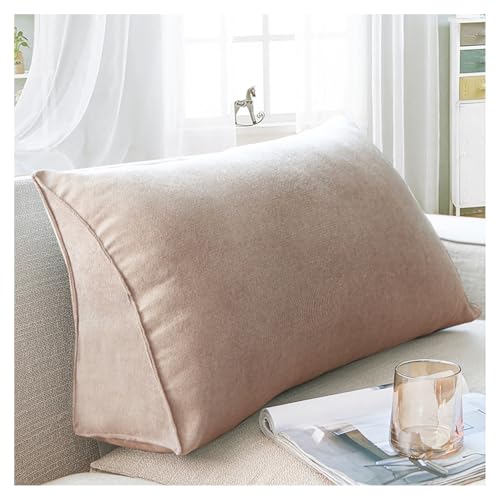 Lesekissen für Bett und Sofa, Komfortables Rückenkissen, weiches Stützkissen zum Lesen und Entspannen, mit abnehmbarem und waschbarem Bezug(Khaki,70x35x20cm) von Yekuhe