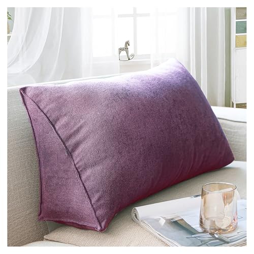 Lesekissen für Bett und Sofa, Komfortables Rückenkissen, weiches Stützkissen zum Lesen und Entspannen, mit abnehmbarem und waschbarem Bezug(Purple,60x35x20cm) von Yekuhe