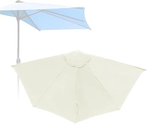 Yekuhe 2.7m 5 Streben Sonnenschirmbezug Halbschirm Ersatzbezug Sonnenschirm-Stoffbezug Halbrund Sonnenschirm Ersatz Baldachin Ersatzabdeckung Für Balkon(Beige) von Yekuhe