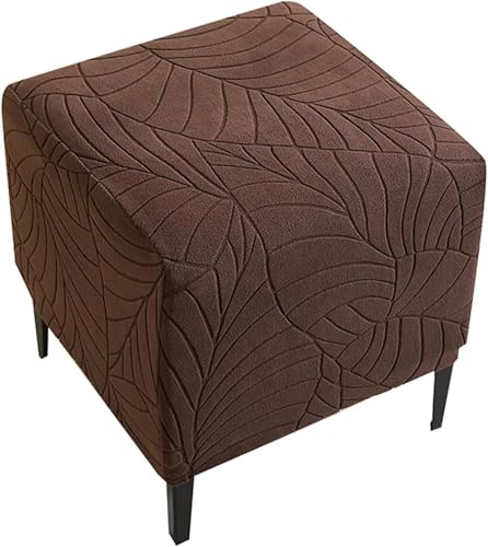 Yekuhe Hockerbezug Quadratisch 40x40 Ottoman Cover Ottomane Schonbezug Hocker Hussen für Fußhocker Stretch Ottomane Abdeckung Hocker Protector Hockerabdeckung(Brown) von Yekuhe