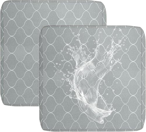 Yekuhe Outdoor Sofa Sitzkissenbezug Wasserdicht mit Reißverschluss, Terrassenstuhl Sofakissen Bezug Abnehmbar, Wetterfest Sofabezug für Garten Möbel aus Rattan(Hellgrau,60x55x10cm/2 PCS) von Yekuhe
