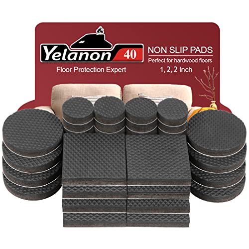 Yelanon Antirutsch Pads 40 Stück - Antirutsch Gummi Selbstklebend, Selbstklebend Möbelstopper für Fliesen, Holz und Laminatböden - für optimalen Bodenschutz und Kratzschutz von Yelanon