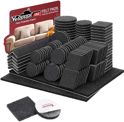 Yelanon Filzgleiter Selbstklebend 182 Stück Filzgleiter Für Stühle Möbelgleiter Selbstklebend Filz Stuhl Filzgleiter Chair Leg Floor Protectors, Schwarz Yelanon Filzgleiter Selbstklebend 182 Stück Filzgleiter Für Stühle Möbelgleiter Selbstklebend Filz Stuhl Filzgleiter Chair Leg Floor Protectors, Schwarz von Yelanon