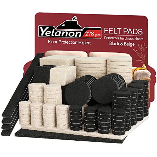 Yelanon Filzgleiter selbstklebend 278 Stück, Schneidbarer Filz für,Kratzfeste Möbelgleiter für Stühlemöbelgleiter,Möbelgleiter,Chair Leg Floor Protectors, Schwarz + Beige Yelanon Filzgleiter selbstklebend 278 Stück, Schneidbarer Filz für,Kratzfeste Möbelgleiter für Stühlemöbelgleiter,Möbelgleiter,Chair Leg Floor Protectors, Schwarz + Beige von Yelanon