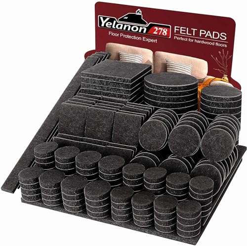Yelanon Filzgleiter selbstklebend 278 Stück, Schneidbarer Filz für,Kratzfeste Möbelgleiter für Stühlemöbelgleiter,Möbelgleiter,Chair Leg Floor Protectors, Schwarz Yelanon Filzgleiter selbstklebend 278 Stück, Schneidbarer Filz für,Kratzfeste Möbelgleiter für Stühlemöbelgleiter,Möbelgleiter,Chair Leg Floor Protectors, Schwarz von Yelanon