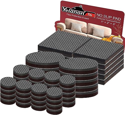 Yelanon Antirutsch Pads 56 Stück - Antirutsch Gummi Selbstklebend, Selbstklebend Möbelstopper für Fliesen, Holz und Laminatböden - für optimalen Bodenschutz und Kratzschutz von Yelanon