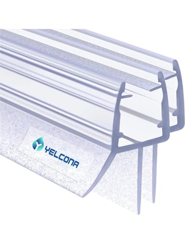 Yelcona Duschdichtung - NEU Premium Dichtung Dusche Glastür - Langlebige Duschtürdichtung unten, Gummilippe für Duschtüren perfekter Passform für 6-8mm Glastüren (44cm x2) von Yelcona