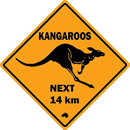 30,5 x 30,5 cm Metallschild Auto Straßenschild Australien Känguru Next Plate Warnschild von YelenaSign