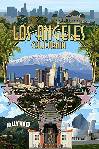 YelenaSign New Sign Los Angeles CA Montage Retro Metallschild Aluminium Blechschild 20,3 x 30,5 cm von YelenaSign
