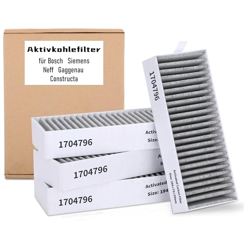 4 Stück Aktivkohlefilter Für Bosch HEZ9VRUD0 17004811 Siemens 17004796 HZ9VRCR0 filter dunstabzugshaube Umluftersatzfilter Für Neff 17004806 Z821VR0 Gaggenau CA282111 Constructa CZ9VRCR0 von Yelid