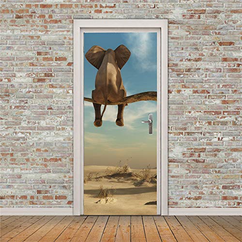 Yelilad Türtapete Selbstklebend TürPoster Türaufkleber 3D Wohnzimmer Schlafzimmer Badezimmer Wasserdicht Abnehmbare Professionelle Vinyl Upgrade, Tier Wüste Einsamer Elefant Zurück 90x200 cm Yelilad Türtapete Selbstklebend TürPoster Türaufkleber 3D Wohnzimmer Schlafzimmer Badezimmer Wasserdicht Abnehmbare Professionelle Vinyl Upgrade, Tier Wüste Einsamer Elefant Zurück 90x200 cm von Yelilad