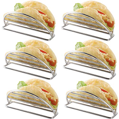 Taco Halter Ständer Edelstahl Taco Rack Tray Stand Up Halter Küche Set für Tortillas, Burritos, Partys & Restaurants (Taco Halter) von YellRin