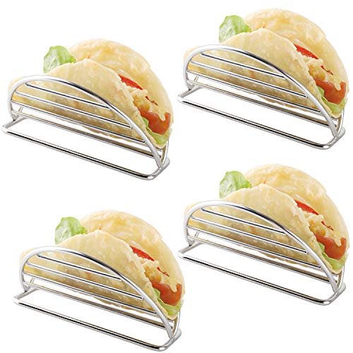 YellRin Taco-Halter Edelstahl Taco-Halter Ständer Set mit 4 Racks Hält weiche oder harte Schale Tacos - für Burritos und Tortillas Halter YellRin Taco-Halter Edelstahl Taco-Halter Ständer Set mit 4 Racks Hält weiche oder harte Schale Tacos - für Burritos und Tortillas Halter von YellRin