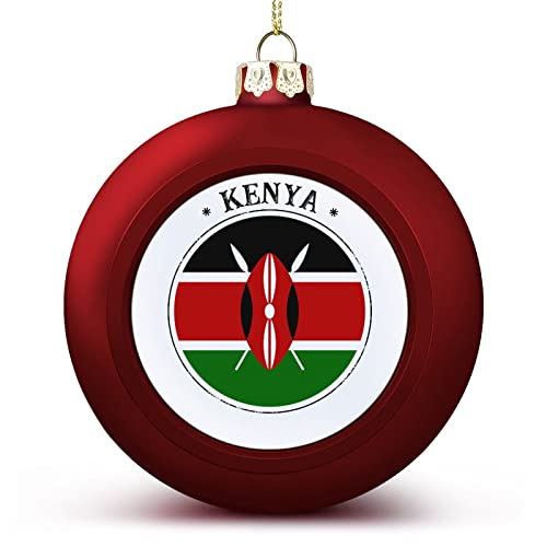 1 x Weihnachtskugeln Ornamente Kenia Nationalflagge Weihnachtsdekoration Kenia Baumkugeln für Urlaub Weihnachten Party Dekoration von Yelolyio