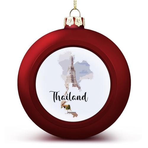 1PCS Weihnachtskugeln Ornamente Thailand Weihnachtsdekoration Thailand Wahrzeichen Baum Kugeln für Urlaub Weihnachten Party Dekoration von Yelolyio