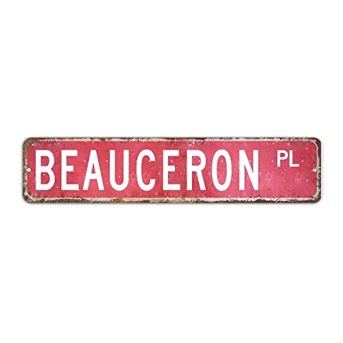 Beauceron Metallschild, Vintage Tiere Schild, Beauceron Straßenschild Retro Wandkunst Shabby Chic Wandaufhänger, 10 x 45 cm von Yelolyio