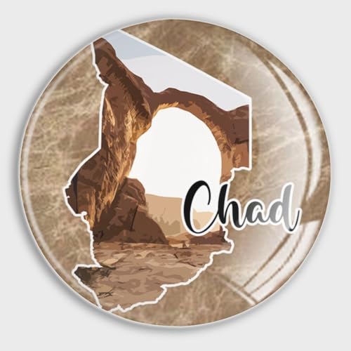 Chad World Wahrzeichen Gebäude Glas Kühlschrankmagnete Tschad Karte Kleine Magnete Lustige Magnete Souvenir Geschenk Geschirrspülermagnete für Küche Büro Klassenzimmer Heimbedarf von Yelolyio
