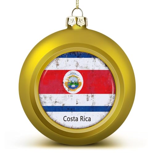 Costa Rica Länderflagge, Weihnachtskugeln, Ornamente, Weihnachten, Costa Rica, hängende Kugel, dekorativ für Weihnachtsbäume, Urlaubsparty, Neujahrsgeschenk von Yelolyio