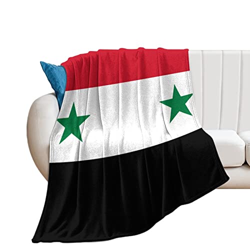 Decke mit Syrien-Nationalflagge, Syrien-Überwurf, Plüsch, superweich, warm, Flanell, Decke für Couch, Bett, Sofa, Stuhl, Geschenk für Freunde, Familie, Lehrer, 127 x 153 cm von Yelolyio