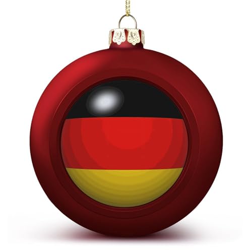 Yelolyio Deutschland Weihnachtskugeln Ornamente Deutschland Flagge Weihnachtsdekorationen Baumkugeln für Urlaub Hochzeit Party Dekoration, Xmas Hängende Kugeln Baumschmuck von Yelolyio