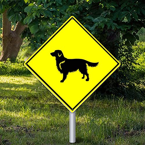 Golden Retriever Crossing Xing Warnschild Golden Retriever Dekor Noveltly Dog Road Blechschild Vorsicht Gefahr Tier Kreuzung Straßenschild Vintage Wanddekoration für den Innen- und Außenbereich 25,4 x von Yelolyio