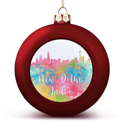 Indien New Delhi Regenbogen Skyline Ball Ornament Aquarell Kunst Stadtbild Hängende Ornamente Andenken Souvenir Weihnachtsbaum saisonale Feiertagsdekoration Indien New Delhi Regenbogen Skyline Ball Ornament Aquarell Kunst Stadtbild Hängende Ornamente Andenken Souvenir Weihnachtsbaum saisonale Feiertagsdekoration von Yelolyio