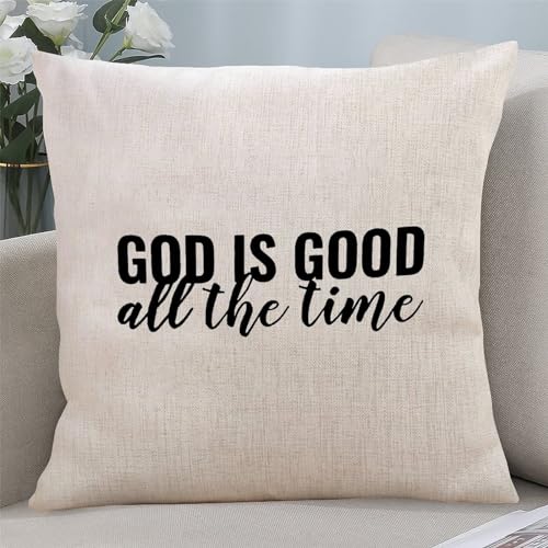 Kissenbezug mit Reißverschluss, Motiv: God Is Good All The Time, All The Time God Is Good, 45,7 x 45,7 cm, dekorativer Kissenbezug mit motivierendem Spruch für Wohnzimmer, Schlafzimmer, Couch, Sofa, Kissenbezug mit Reißverschluss, Motiv: God Is Good All The Time, All The Time God Is Good, 45,7 x 45,7 cm, dekorativer Kissenbezug mit motivierendem Spruch für Wohnzimmer, Schlafzimmer, Couch, Sofa, von Yelolyio