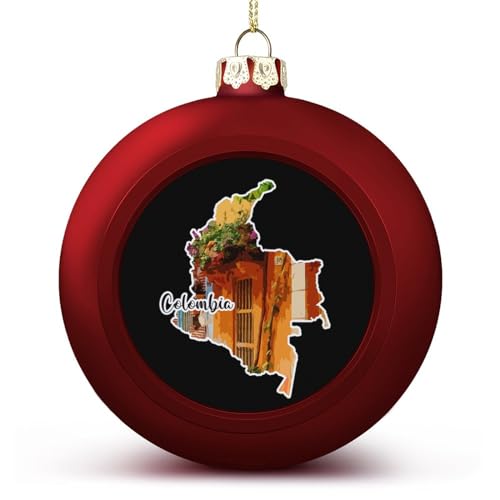 Kolumbien Weihnachtskugeln Ornamente Kolumbien Welt Wahrzeichen Gebäude Weihnachtsdekoration Baumkugeln für Urlaub Hochzeit Party Dekoration, Xmas Hängende Kugeln Baumschmuck von Yelolyio