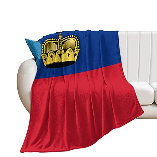 Liechtenstein Nationalflagge Decke, Liechtenstein Überwürfe Plüsch Super Weiche Warm Flanell Decke für Couch Bett Sofa Abdeckung Stuhl Geschenk für Freunde Familie Lehrer 153 x 203 cm von Yelolyio