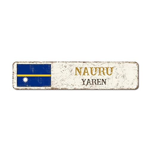 Nauru Metallschild Yaren Vintage Aluminium Schild Landflaggen Stadt Souvenir Wandkunst Dekor Pub Diner Cafe Poster Home Bar Club Garten Bauernhof Garage Dekoration 10,2 x 45,7 cm Nauru Metallschild Yaren Vintage Aluminium Schild Landflaggen Stadt Souvenir Wandkunst Dekor Pub Diner Cafe Poster Home Bar Club Garten Bauernhof Garage Dekoration 10,2 x 45,7 cm von Yelolyio