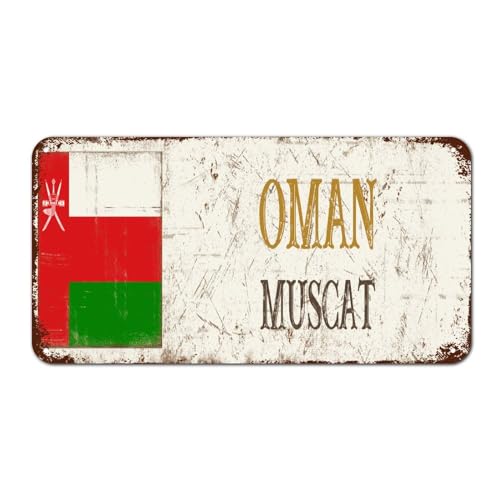 Oman Muscat Schild, patriotisches Land, Metall-Wandkunst-Dekor, Oman-Metallschild, Blechschilder für Zuhause, Schlafzimmer, Tor, Outdoor-Wanddekoration, 30,5 x 15,2 cm von Yelolyio