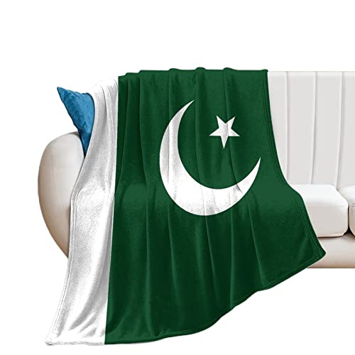 Pakistan-Nationalflagge, Decke, Pakistan, Überwürfe, Plüsch, superweich, warm, Flanell, Decke für Couch, Bett, Sofa, Stuhl, Geschenk für Freunde, Familie, Lehrer, 76 x 102 cm von Yelolyio