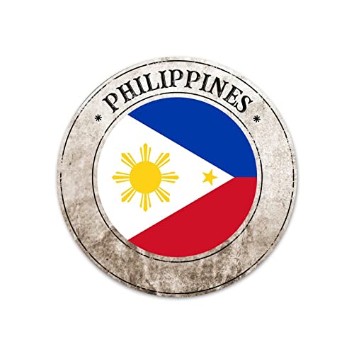 Philippinen Blechschild Philippinen Nationalflagge Metallschild Wand Türschild Bauernhaus Garten Parch Eisen Poster Malerei Ein ideales Geburtstagsgeschenk für Freunde Familie von Yelolyio