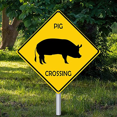 Pig Xing Pig Crossing Wandkunst Dekor Metallschild Warnschild Vorsicht Schwein Retro Vintage Blechschild Lustige Aluminiumschilder 30,5 x 30,5 cm Geschenkschild für Garten Straße Pig Xing Pig Crossing Wandkunst Dekor Metallschild Warnschild Vorsicht Schwein Retro Vintage Blechschild Lustige Aluminiumschilder 30,5 x 30,5 cm Geschenkschild für Garten Straße von Yelolyio